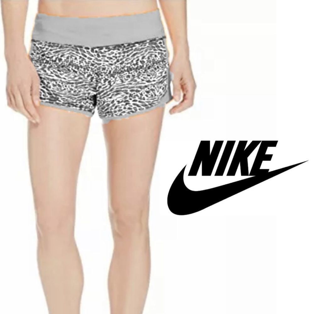Nike Dri Fit Dry Run Shorts (Silver/Gray Leopard)